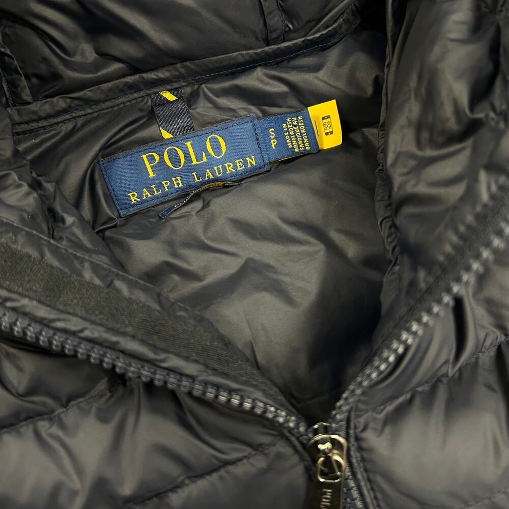 Polo Ralph Lauren Hooded Packable Full Zip Puffer Down Jacket Navy size Small S - Picture 5 of 8